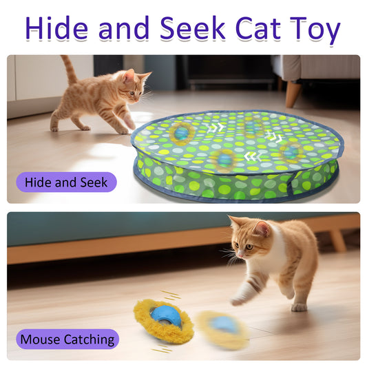 BENTOPAL Green Polka Dot Motion Chirping Cat Toy Ball