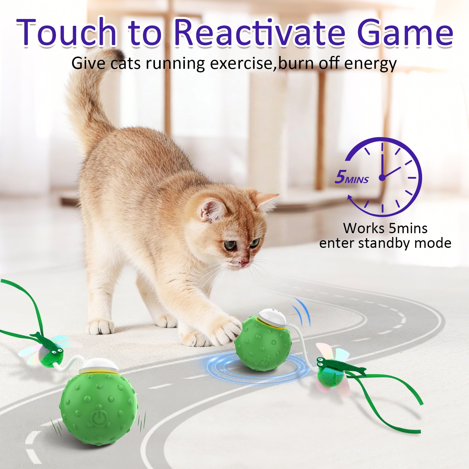 Bentopal Automatic Dragonfly Cat Toy