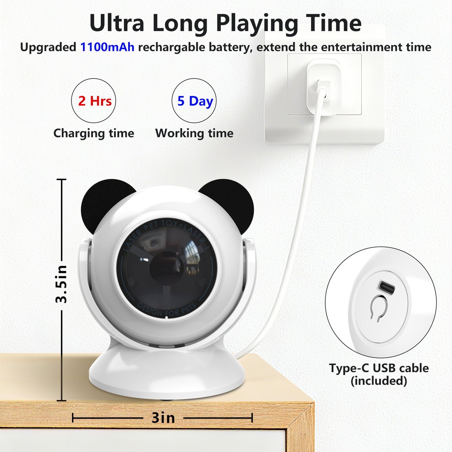 BENTOPAL Quiet Rechargeable Laser Pet Toy
