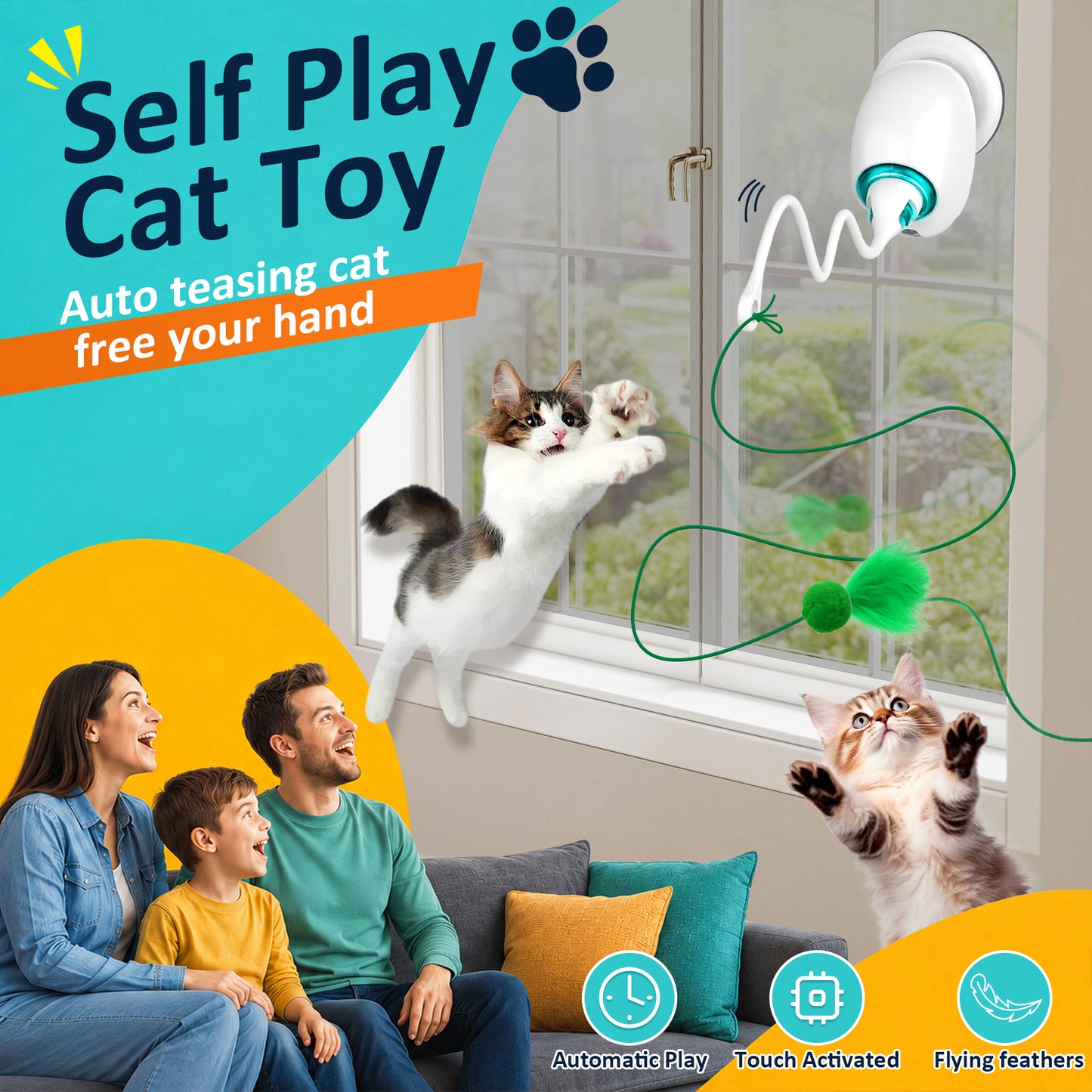 BENTOPAL Electric Interactive Cat Wall Toy