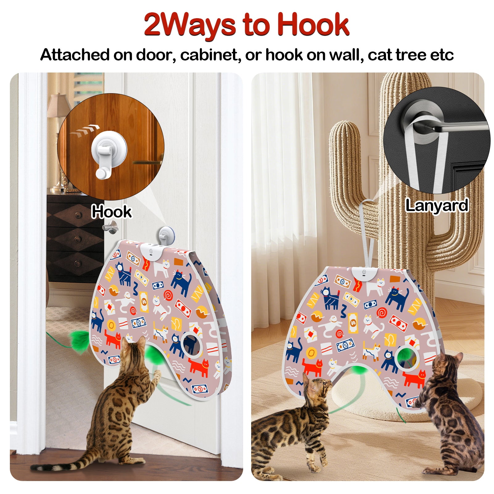 Bentopal Wall-Mounted Cat Teaser (with Hidden Feathers)