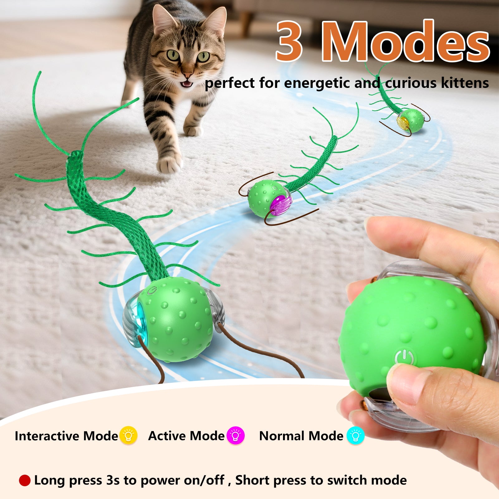 Bentopal Interactive Cat Toy Centipede Ball