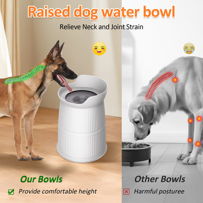Bentopal Elevated Dog Bowl, Large (15.4 inches tall), with Stand, 4.4-Liter Spill-Proof Dog Water Bowl, Stainless Steel Bowl, Adjustable, Tip-Proof, Non-Slip Pet Water Dispenser (Suitable for Large and Medium-Sized Pets)