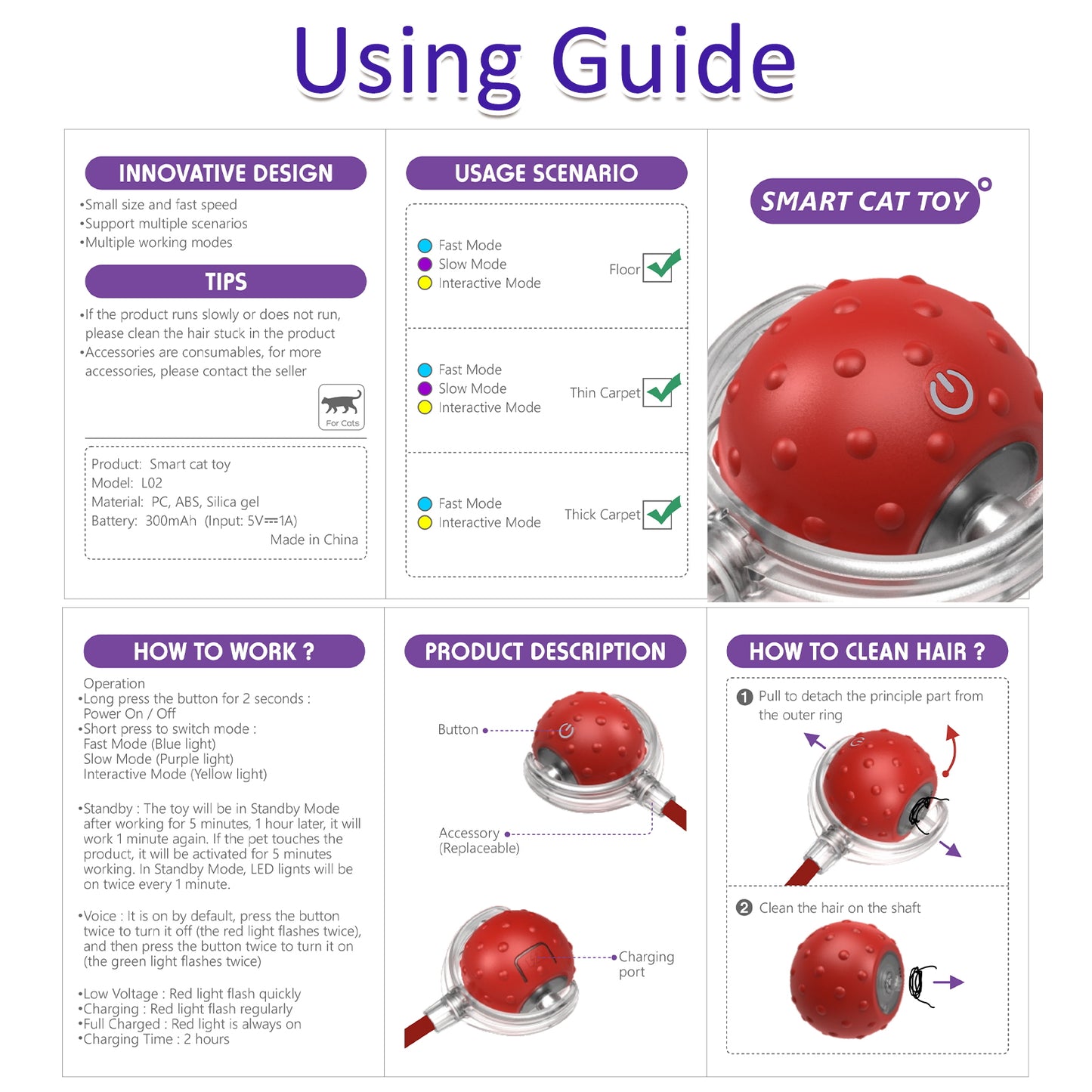 Bentopal Silicone Interactive Cat Toy Ball