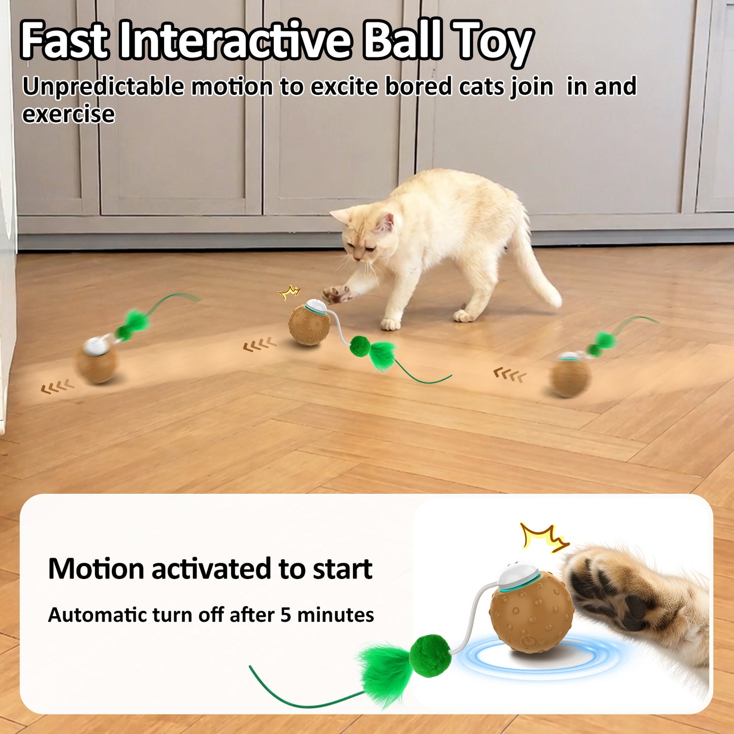 Bentopal Smart interactive cat toy with a smart rolling ball