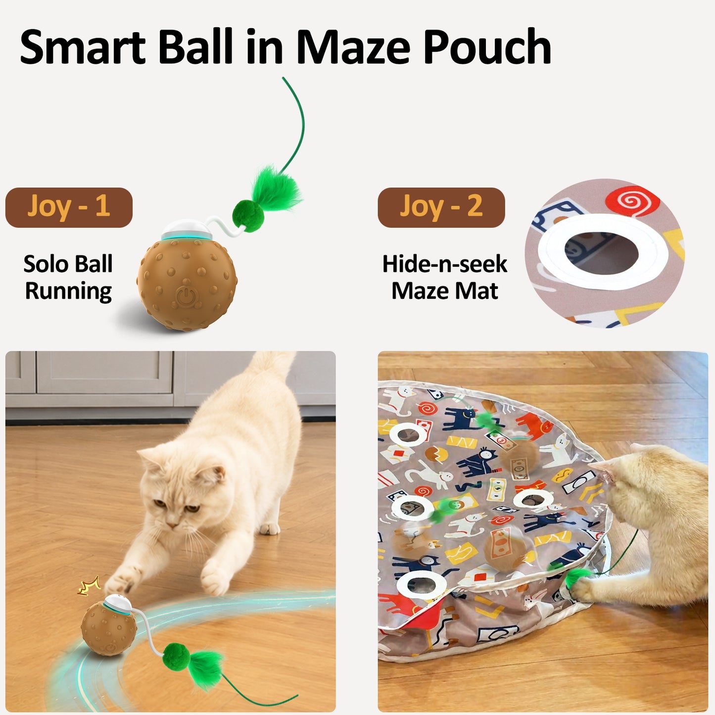 Bentopal Smart interactive cat toy with a smart rolling ball