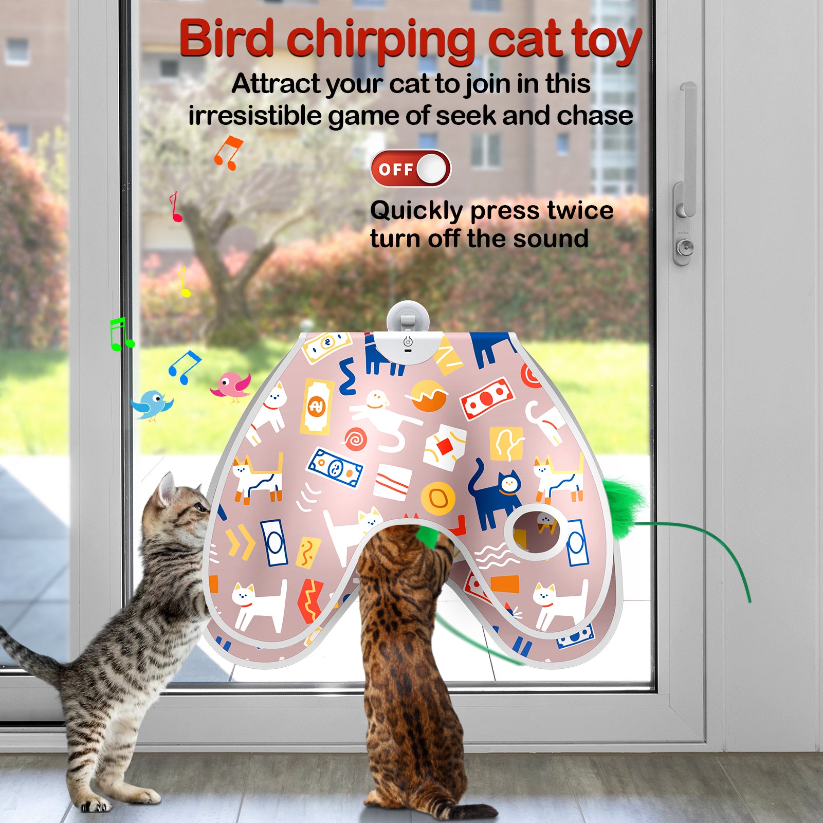 Bentopal Wall-Mounted Cat Teaser (with Hidden Feathers)